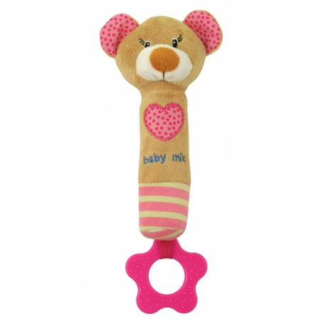 Plush rattle with squeaker