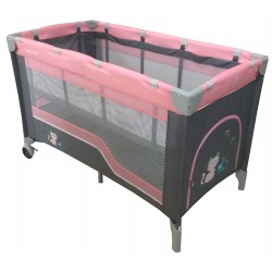 Double layer portable travel cot