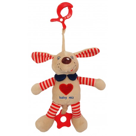 Plush pull string toy with a clip