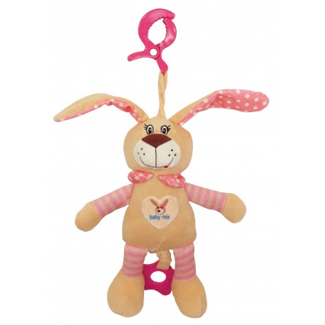 Plush pull string toy with a clip