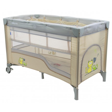 Double layer portable travel cot