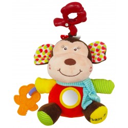 Plush pull string toy with a clip