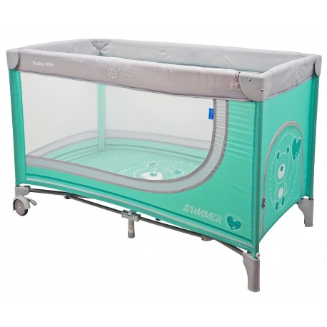 Single layer portable travel cot