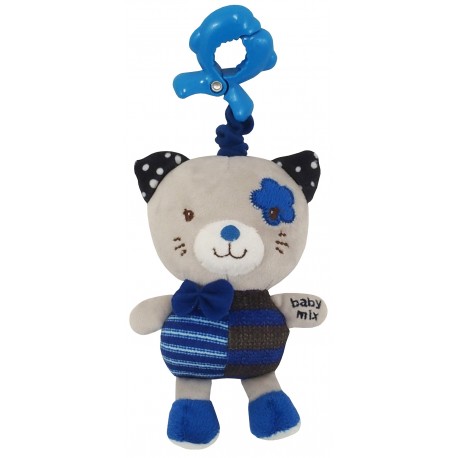 Plush pull string toy with a clip