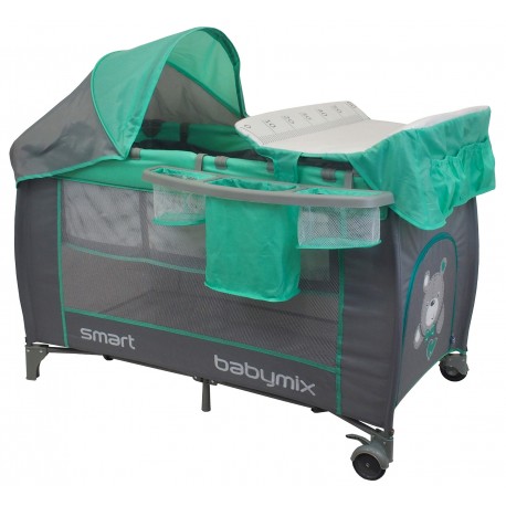 Double layer portable travel cot