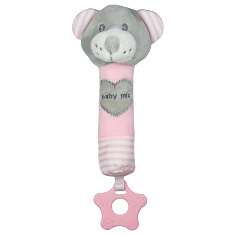 Plush rattle with squeaker