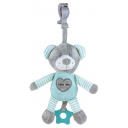 Plush pull string toy with a clip