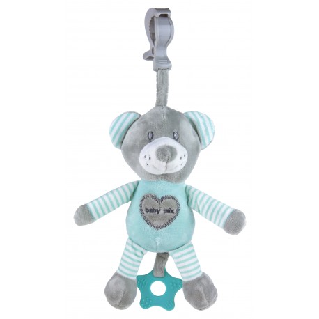 Plush pull string toy with a clip