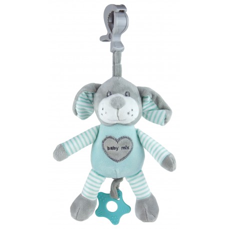 Plush pull string toy with a clip