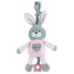 Plush pull string toy with a clip