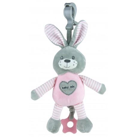 Plush pull string toy with a clip