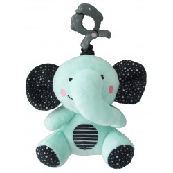 Plush pull string toy with a clip