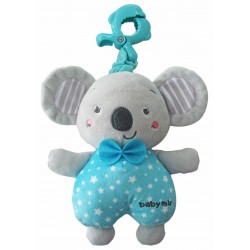 Plush pull string toy with a clip