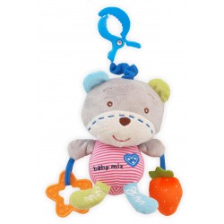 Plush pull string toy with a clip